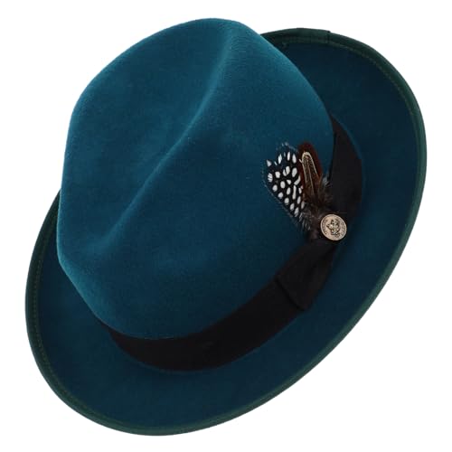 Chapeau Fedora homme classique à bord plat en feutre élégant pour vos soirées