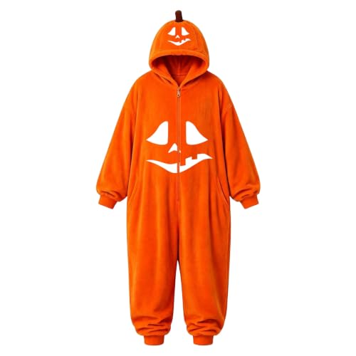 Womens Jumpsuit Pumpkin Onesie Pajamas Funny Halloween Hooded Loungewear - image 8