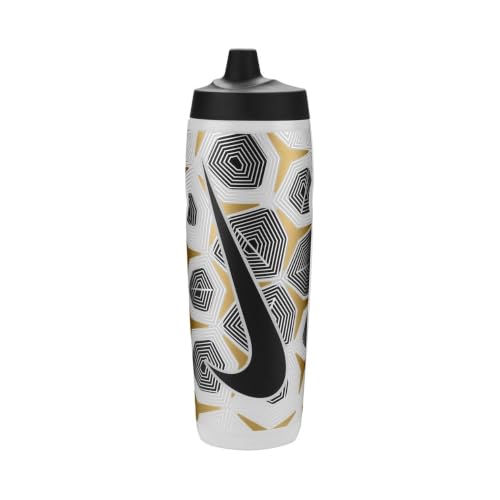 Nike Refuel Bottle 24oz 709 ml Water Bottle Sports Bottle Training Fitness Graphic Clear/Black/Flt Gold/Flt Silver/Black