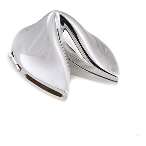 Bey-Berk Silver Plated Fortune Cookie, Metal Fortune Cookie Paperwieght, Proposal Gift, Bridesmaid Gift, Include Your Special Message, Gift for The Hostess, Girlfriend Proposal Idea Cover