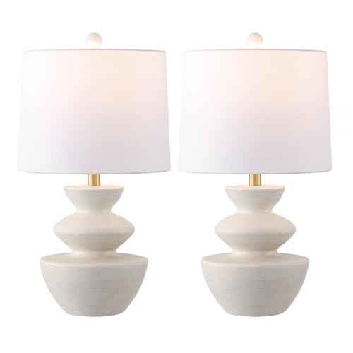 Set de 2 lámparas de mesa de resina blanca SAFAVIEH 22 pulg