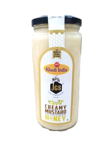 Image of JGS 100% Natural Mustard Raw Honey 500g | Pure Honey | Raw Unprocessed | Organic Pure Honey | Organic Honey | Organic, Raw, Tested, Unprocessed, Shahad | Smooth & Creamy Texture | No Added Sugars