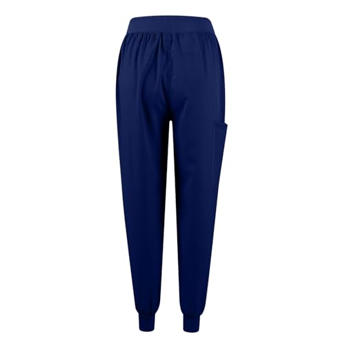 Image of Women Scrubs Sets Vneck Short Sleeve Scrub Tops & Jogger Scrubs Pant