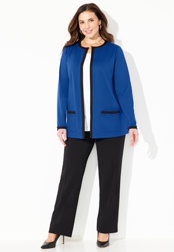 Catherines Women's Plus Size Ponte Jewel Neck Blazer3