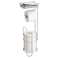 MDesign Toilettenpapierhalter Für 6 Rollen – Retro-Design Aus Metall, Blau, Platzsparend Für Bad Oder Gäste-WC