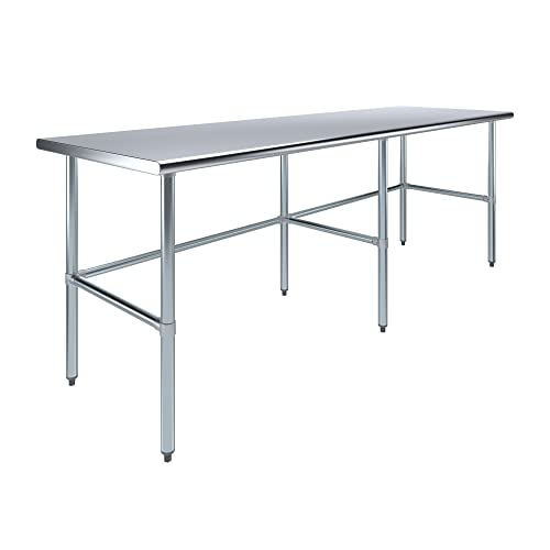 30 in. x 96 in. Open Base Stainless Steel Work Table | Residential & Commercial | Food Prep | Heavy Duty Utility Work Station | NSF
