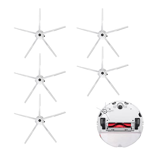 Rrochio Accesorios de Repuesto Originales compatibles con Roborock S7 Pro Ultra,S4, S5, S5Max, S6, S6 Pure, S6 MaxV, S7, Q7 MAX, S7Maxv y E, 5 cepillos Laterales Blancos