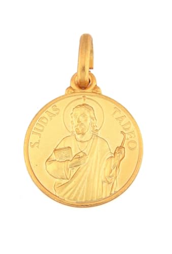 Medalla San Judas Tadeo oro y plata 925 SHALOM joyería fina de alta calidad