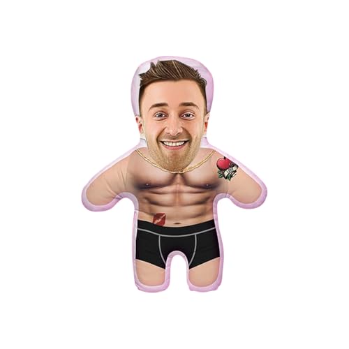 AMhomely Almohada facial personalizada, almohadas de relleno con foto personalizada, cabeza de perro, peluche para decoración de sofá del hogar, divertido San Valentín para parejas, él, ella, novia