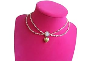 Romantic Layered Tiny Heart Locket Opal Choker Necklace