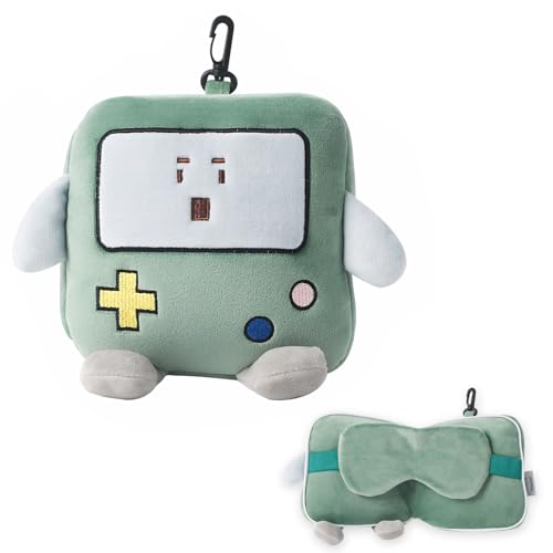 YanBous Maschera per dormire, simpatico cuscino da viaggio con immagine di console di gioco e maschera per gli occhi, cuscino con maschera per dormire