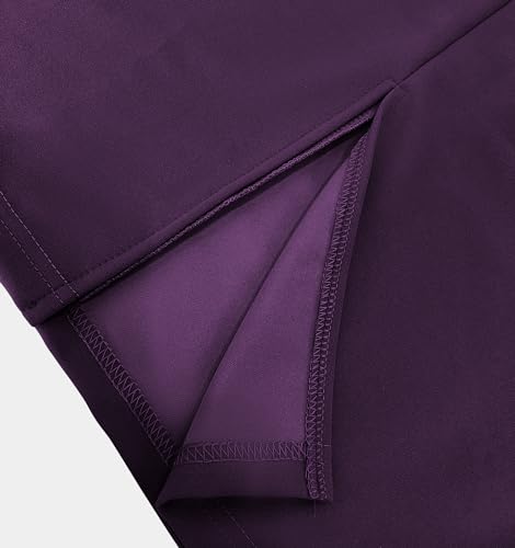 Image of Dresses for Women Elegant Long Sleeves Ruffles Pencil Knee Length Split Business Dress with Belt Zipper