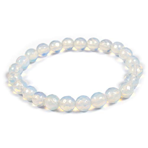 Image of Reiki Crystal Products Natural Crystal Stone 8 mm Faceted Diamond Cut Beads Bracelet for Men & Women | Reiki Charged Gemstone Bracelet | Multiple Stone Variants Available