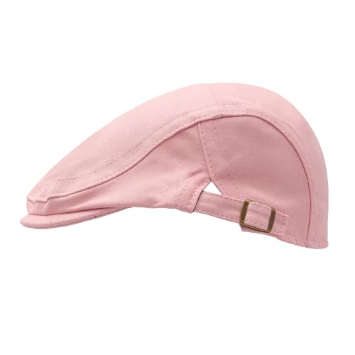 Image of ZLYC Men Cotton Flat Cap Summer Scally Ivy Gatsby Newsboy Beret Driver Cabbie Hunting Hat