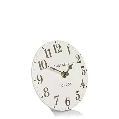 OloreHome Thomas Kent Arabic Mantel Clock Limestone 15cm, Multicolored, 19.6 x 19.5 cm - Image 3