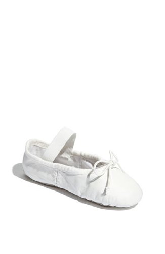 Bloch Dance Girl's Dansoft Full Sole Leather Ballet Slipper/Shoe, White, 10.5 Narrow Little Kid