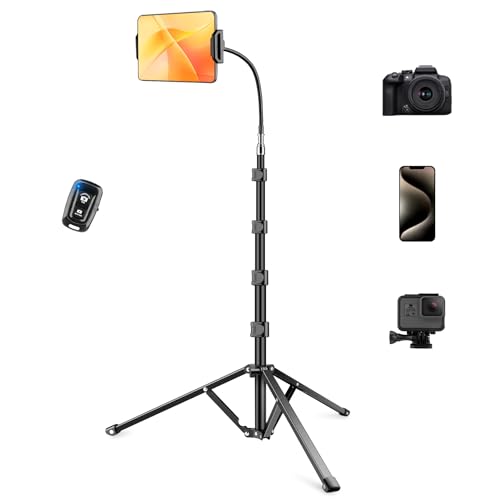 Trépied de 205,7 cm stable anti-vibration avec télécommande pour support iPhone et iPad