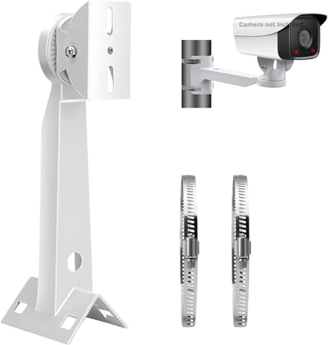 Image of CCTV Camera Direct Pole Mounting Stand /Bracket with 2 Nos. Steel Looping Ring 200 MM Diameter, Suitable for Outdoor Bullet Cameras and its Enclosures