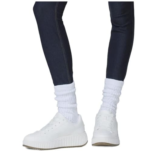 HUE Women's Slouch Socks, 4 pack (Black, White, Charcoal Heather, Oatmeal Heather)3