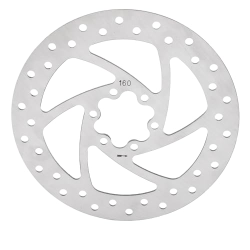 Mountain Bike Brake Disc Rotor, 120mm 160mm Disc Brake Rotor Flange Six Hole Round Bike Flange Disc Brake Rotor Replacement (160mm)