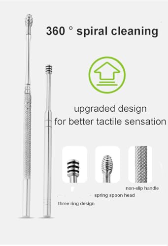 8 Pcs Ear Pick Earwax Removal Set, Stainless Steel Silvery Double Headed Ear Cleansing Tool Set, Ear Curette Ear Wax Remover Tool with A Cleaning Brush and A Storage Box - Thumbnail 3