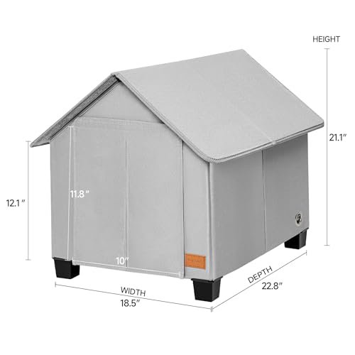 image for NUROMY Insulated Dog House Outdoor with Warm Mat and Elevated Feet,Wea