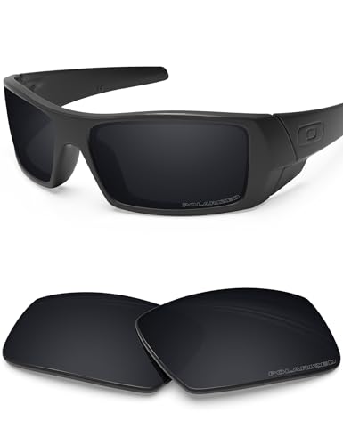 BLAZERBUCK Verres de rechange polarisés anti-sel pour lunettes de soleil Oakley Gascan OO9014, Noir - Polarisé, 0