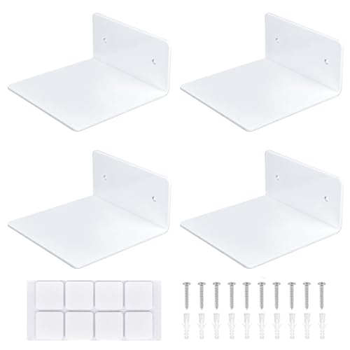 Elthmpr Estantería de pared blanca estantería