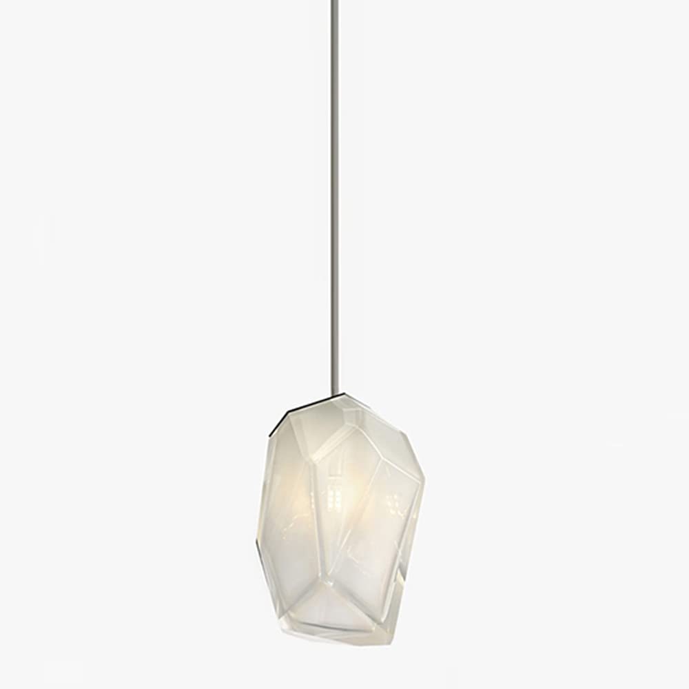 Suspension LED G4 en verre glaçon nordique au lustre cristal coloré réglable