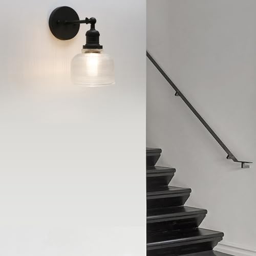 Image of Pathson Vintage Wall Sconce Lamp with Clear Glass, Adjustable Hardwired Wall Vanity Light for Bathroom Living Room Farmhouse Bedside Lighting