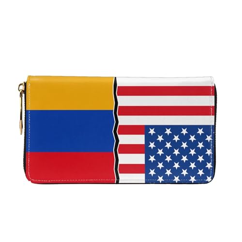 American flag and Armenian flag Ladies Long Style Leather Purses Credit Card Billfold Handheld Wallet3
