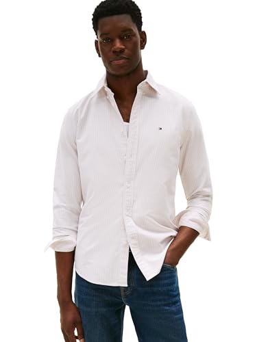 Image of Tommy Hilfiger Men's Long Sleeve Oxford Shirts in Regular Fit, Men's Button Down Shirts, Also Available in Big and Tall