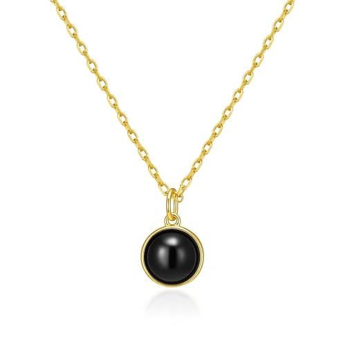 Image of Philip Jones 18k Gold Plated Black Onyx Necklace
