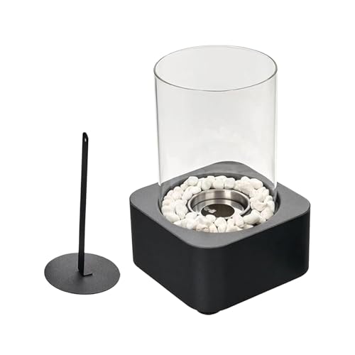 Tischkamin Set Mit Ethanol, 27x16cm Edelstahl Tischfeuer Mit Deko Steinen, Tisch Alkohol Kaminlampe, Tornado Tischfeuerschale Für Die Verwendung Auf Schreibtisch Nachttisch Tisch