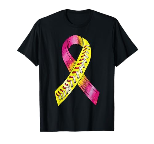 Strike Out Breast Cancer Awareness Day Pink Ribbon Softball T-Shirt