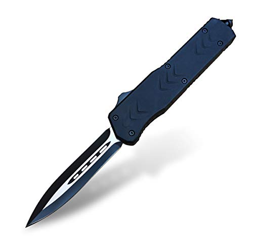 Folding Knife Tactical Pocket Knife Survival Quik Open - Double-edged - Safety Defense Folding Knife Assisted Opening - 440C Steel 58HRC - for Men Self-defense Adventure Hiking Fishing Hunting Camping