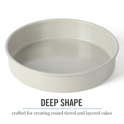 Martha Stewart Gallen 8-Inch Round Nonstick Carbon Steel Cake and Bake Pan – Cool Grey, Durable Bakeware for Even Baking and Easy Release - image 6
