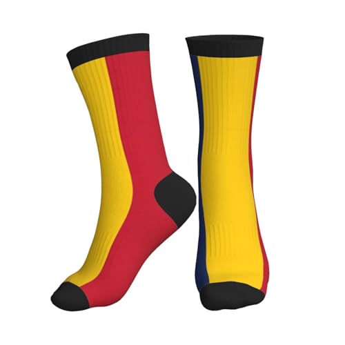 FMASWEQ Chaussettes athlétiques imprimées drapeau du Tchad, chaussettes de travail, parfaites pour la course, la randonnée ou le travail, 3 noir, Taille unique