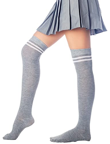 Image of iB-iP Women's Football Style Stripes Sports Thigh High Long Socks