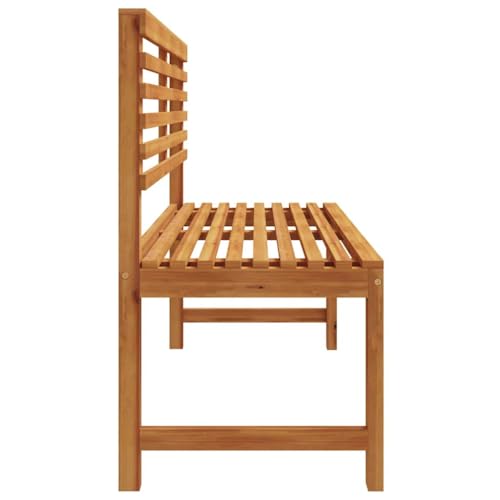 Banco de jardín de madera resistente exterior de 100cm para terraza 7
