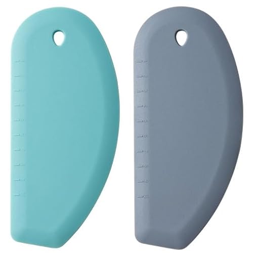 AMIQIWEI 2-Pack Silicone Dough Scraper Flexible Bench Scraper for Sourdough Bread Bench Scraper Non-Scratch Baking Tool for Kneading, Mixing & Cleaning