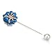 Gem Stone King Cultured Freshwater Pearl Blue Rose Flower Yellow Plated Large Brooch Pin for Women