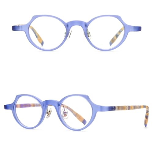 Lunettes en acétate mat MUTYNE monture œil de chat bleu coloré pour femmes
