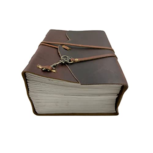 HANDMADE LEATHER NOTEBOOK WITH 1000 PAGES :: This exceptional and attractive leather notebook is ideal for storing your thoughts and secrets, taking notes in class or drawing sketches, for writing down your deepest feelings or simply jotting down your remarks when you wish. Each OVERDOSE Journal is unique with its own details and imperfections.