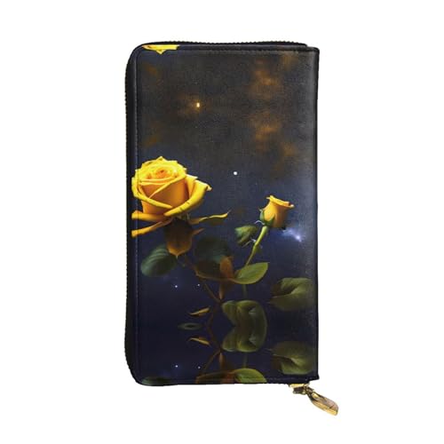 Portefeuille en cuir long 19 cm avec compartiments cartes et billets sécurisés
