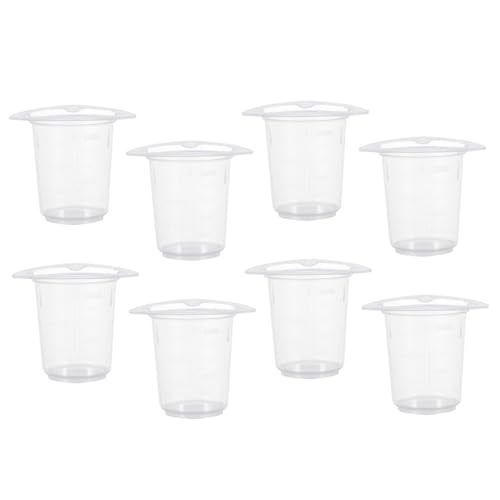 FUNOMOCYA 20pcs Plastic Beakers for Lab Measuring Tools 5-50ml Graduations 0.5-1.5oz Scale