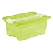 Produktbild keeeper Aufbewahrungsbox mit Deckel und Schiebeverschluss, 29,5 x 19,5 x 12,5 cm, 4 l, Cornelia, Grün Transparent