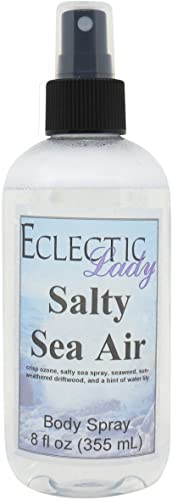 Eclectic Lady Salty Sea Air Body Spray, Double Strength, 4 ounces, Body Mist for Women with Clean, Light & Gentle Fragrance, Cologne with Soft, Subtle Aroma For Daily Use