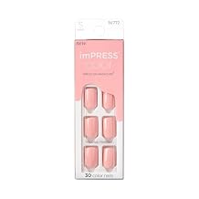 طقم مانيكير KISS imPRESS Color Press-On Nails الخالي من التلميع، وردي دولتشي، 30 أظافر صناعية مقاومة للرقائق والتلطخ