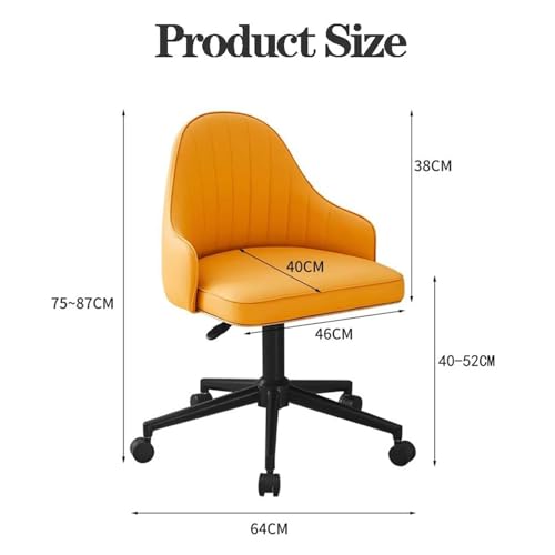 Chaise de travail pivotante velours réglable pour petit espace et chambre